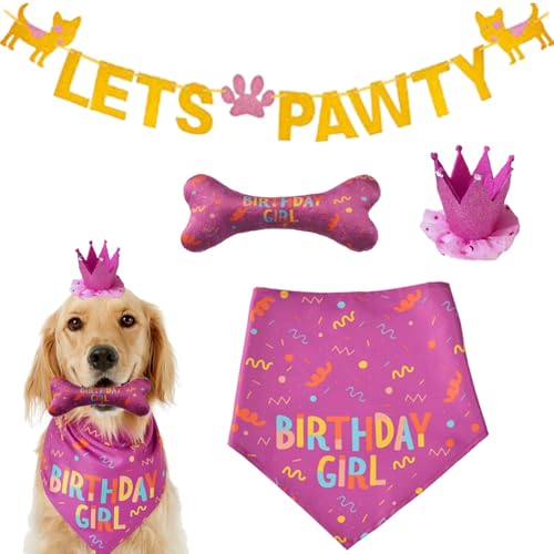 IDOLPET Hund Geburtstag Bandana Groß Hund Geburtstag Hut Happy Birthday Hund Knochen Spielzeug Hund Party Set Haustier Happy Birthday Party Lieferanten Hund Geburtstag Banner Schal Geburtstag Zubehör von IDOLPET