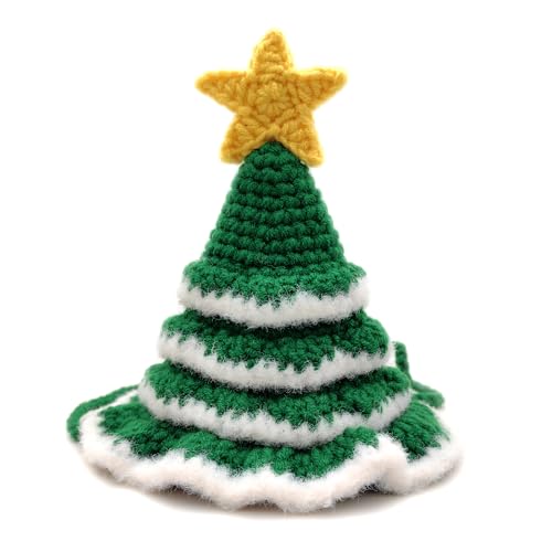 IDOLPET Hundehalstuch, handgefertigt, gestrickt, für Katzen und Hunde, für Katzen, Welpen, kleine Hunde, Kaninchen in Weihnachtsferien (Weihnachtsbaumhut) von IDOLPET