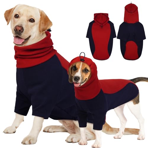 IDMIK Hunde-Winter-Kapuzenmantel, bequem, warm, Rollkragen, kaltes Wetter, gemütlicher Mantel, weiches warmes Hunde-Sweatshirt, Hundekleidung, Fleece-Hunde-Kapuzenpullover, warmes Hunde-Sweatshirt mit von IDOMIK