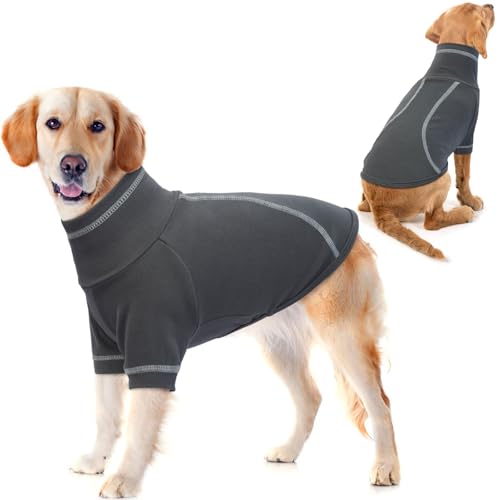 IDOMIK Hunde-Fleeceweste, warmes Hunde-Shirt für mittelgroße Hunde, Sweatshirt, Welpen, dehnbarer Pullover, Rollkragenmantel, Winterjacke, Hunde-Sweatshirts für mittelgroße Hunde, Fleecepullover von IDOMIK