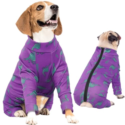 IDOMIK Hunde-Pyjama, weiche Hunde-Pyjama-Kleidung mit Reißverschluss, atmungsaktive Hunde-Shirts für Jungen und Mädchen, Hundebekleidung, Einteiler, Genesungsanzug für kleine, mittelgroße und große von IDOMIK