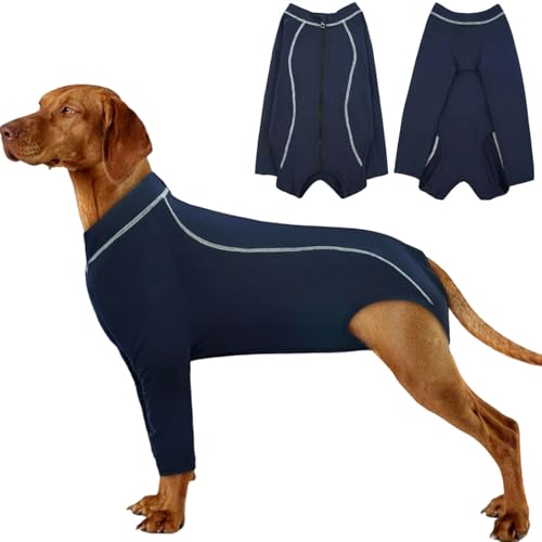 IDOMIK Hundechirurgie-Genesungsärmel für Vorderbeine, weiches Hunde-Shirt mit Ärmeln, Anti-Leck-Wundschutz mit Reißverschluss, Genesungsshirt für Hunde, Chirurgie-Genesungsanzug, Vorderbeinschützer, von IDOMIK