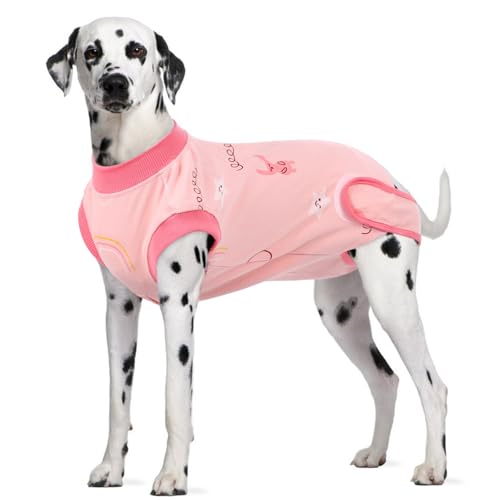 IDOMIK Recovery Suit for Dogs After Surgery, Recovery Shirt for Male Female Dog Cats, Cone E-Collar Alternative Abdominal Wounds Spay Bandages Onesie, Anti-Licking Pet Surgical Recovery Snuggly Suit von IDOMIK