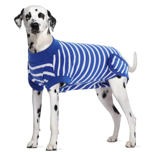 IDOMIK Recovery Suit for Dogs After Surgery Recovery Shirt Vest Cone E-Collar Alternative Abdominal Wound Spay Bandage Onesie Anti-Licking Pet Surgical Recovery Snuggly Suit for Male Female Pup Stripe von IDOMIK