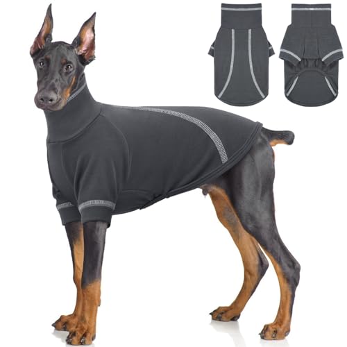 IDOMIK Fleece-Hundepullover, weicher Pullover, XXL-Hundepullover, Rollkragenpullover für große Hunde, Mädchen, Jungen, Herbstwarme Hunde-Winterkleidung mit Ärmeln, Hunde-Fleece-Sweatshirt, Weste, von IDOMIK