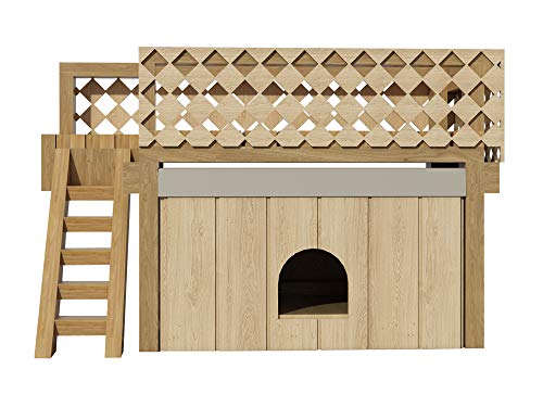 Doghouse Plans mit Dachdeck, mittelgroß, für den Außenbereich, aus Holz von IE