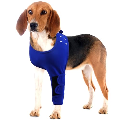 IECOii Dog Recovery Sleeve,Dog Recovery Suit, Abrasion Resistant Dog Recovery Sleeve Front Leg,Protective Elbow Protector for Medium Large Dogs, Dog Cone Alternative to Stop Licking Leg Wounds von IECOii