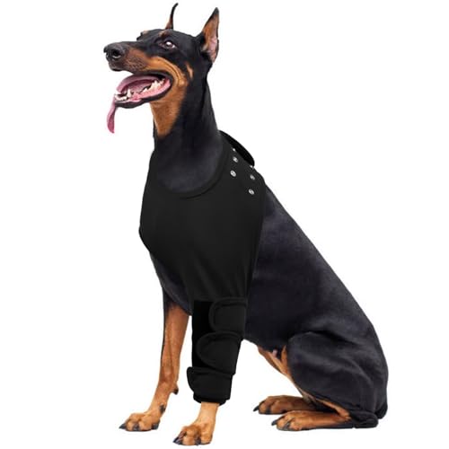 IECOii Dog Recovery Sleeve,Dog Recovery Suit, Abrasion Resistant Dog Recovery Sleeve Front Leg,Protective Elbow Protector for Medium Large Dogs, Dog Cone Alternative to Stop Licking Leg Wounds von IECOii