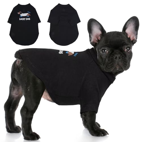 IECOii Dog Shirts,Dog Tshirts for Small Dogs,Soft Breathable Dog Vest Pet Clothes Fashion Apparel,Dog Clothes Small Puppy Dogs Shirt T Shirts for Small Dogs,Dog Clothes Jumper for Small Dogs,Black,S von IECOii