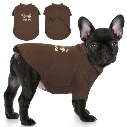 IECOii Dog Shirts,Dog Tshirts for Small Dogs,Soft Breathable Dog Vest Pet Clothes Fashion Apparel,Dog Clothes Small Puppy Dogs Shirt T Shirts for Small Dogs,Dog Clothes Jumper for Small Dogs,Brown,S von IECOii