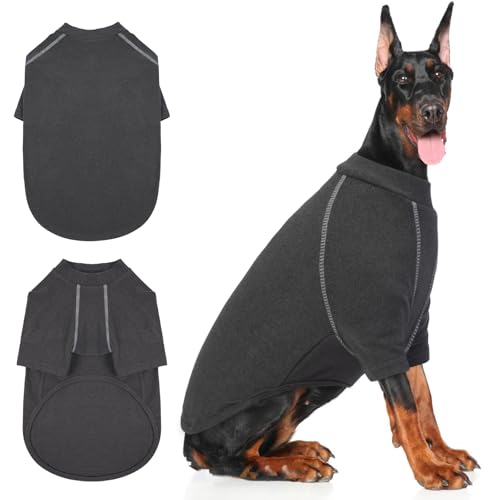 IECOii Pullover für Deutsche Doggen,Hundepullover für besonders große Hunde,Fleece-Sweatshirt für Hunde,Mädchen und Jungen,Warmer Winterpullover für große Hunde,dehnbares Hunde-Sweatshirt,Grau,5XL von IECOii