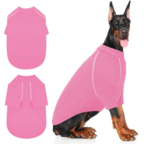 IECOii Pullover für Deutsche Doggen,Hundepullover für besonders große Hunde,Fleece-Sweatshirt für Hunde,Mädchen und Jungen,Warmer Winterpullover für große Hunde,dehnbares Hunde-Sweatshirt,Rosa,5XL von IECOii