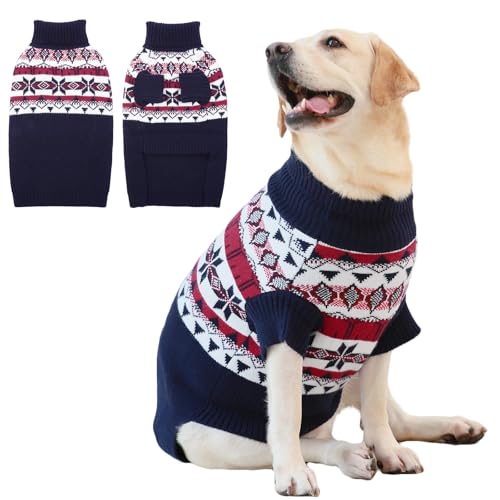 IECOii Extra Large Dog Sweater,XXXXL Hundepullover Größe Hund, 4XL Rollkragenpullover Strick Hund Pullover,Pullis Winter Warme Hund Kleidung Hundepullover für Dobermann, Deutsche Dogge, XXXX-Large von IECOii