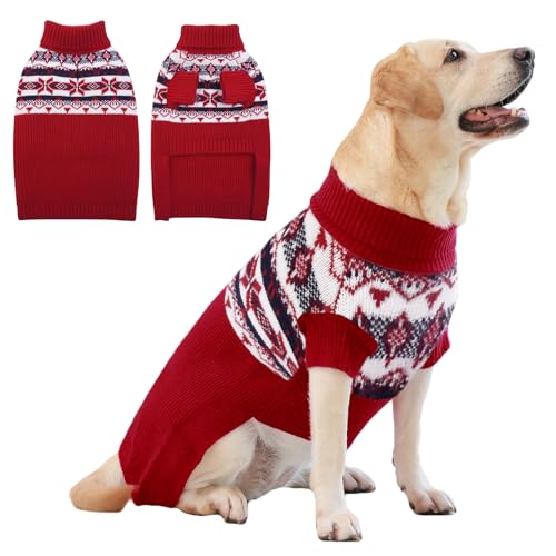 IECOii Extra Large Dog Sweater,XXXXL Hundepullover Größe Hund, 4XL Rollkragenpullover Strick Hund Pullover,Pullis Winter Warme Hund Kleidung Hundepullover für Dobermann, Deutsche Dogge, XXXX-Large von IECOii