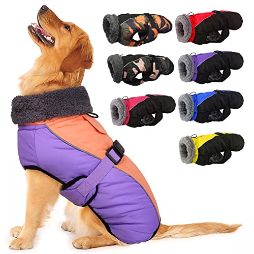 IECOii Extra warmer Hundemantel, reflektierend, verstellbar, Hunde-Wintermantel mit Schnalle, Fleece-Rollkragen, Hundejacke für kaltes Wetter, weicher Wintermantel für kleine, mittelgroße und extra von IECOii