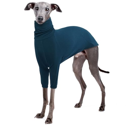 IECOii Windhund-Overall,Windhundmäntel,Windhundpullover,Rollkragenpullover,Windhund-Schlafanzug große Hunde,Herbst-/Winterpullover italienische Windhunde,Thermo-Windhundkleidung,Whippet-Mantel,Blau,L von IECOii