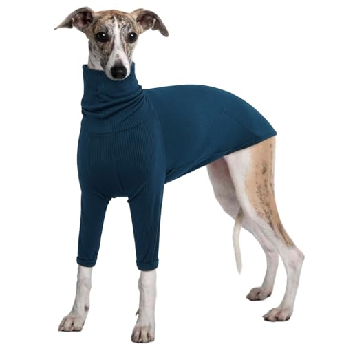 IECOii Windhundpullover,Salukis-Pullover,Hundepullover,Mantel,warme Windhundkleidung,Rollkragenhemd,warme Windhundweste,Whippet-Hundepyjama,PJS, Windhund-Overall mit Beinen,Blau,XXL von IECOii