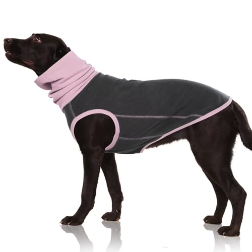 IECOii Pullover für Hunde,Hund Sweatshirt Fleece Weste Jacke Hund Pullover,Turtleneck Sweater für Hunde,Hundeshirt,Pullover Hund,Hunde Fleece Pullover,Pullover Hunde,Fleece Pullover Hund,Grau,2XL von IECOii