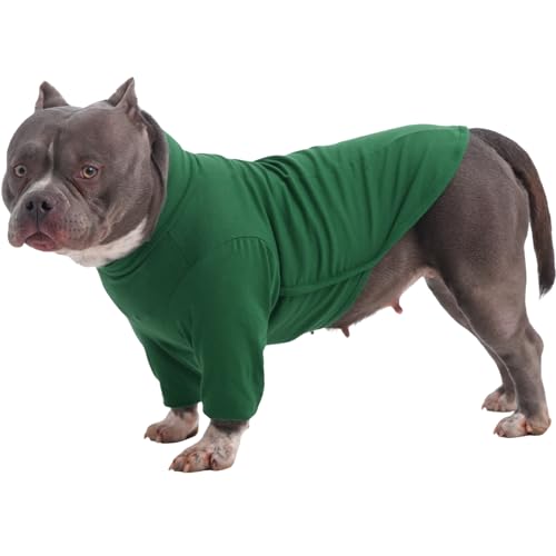 IECOii Hunde-Shirts für große Hunde, große Hunde, Rollkragen, Hunde-Sweatshirt für große Hunde, Mädchen, Jungen, atmungsaktiv, langärmlig, dehnbar, Hundeausfallanzug für Beagle, Grün, XL von IECOii