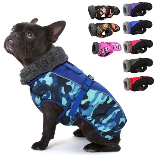 IECOii Hundemantel Winter,Warme Fleece Rollkragen Hundejacke,Wasserdicht Winterjacken Wintermäntel für Hunde,Reflektierend Verstellbar Kaltes Wetter Hundekleidung für Kleine Mittelgroße Grosse Hunde von IECOii