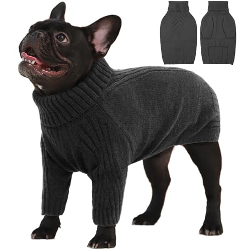 IECOii Hundepullover,Sweater für Hunde,Hundepullover für Kleine Mittelgroße große Hunde,Warm Rollkragen Hunde Pullover,Winter Hundebekleidung for Französische Bulldogge,Labrador,Deutscher Schäferhund von IECOii