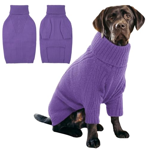 IECOii Hundepullover,Sweater für Hunde,Hundepullover für Kleine Mittelgroße große Hunde,Warm Rollkragen Hunde Pullover,Winter Hundebekleidung for Französische Bulldogge,Labrador,Deutscher Schäferhund von IECOii