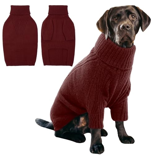 IECOii Hundepullover,Sweater für Hunde,Hundepullover für Kleine Mittelgroße große Hunde,Warm Rollkragen Hunde Pullover,Winter Hundebekleidung for Französische Bulldogge,Labrador,Deutscher Schäferhund von IECOii