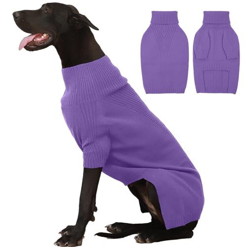 IECOii Hundepullover,Sweater für Hunde,Hundepullover für Kleine Mittelgroße große Hunde,Warm Rollkragen Hunde Pullover,Winter Hundebekleidung for Französische Bulldogge,Labrador,Deutscher Schäferhund von IECOii