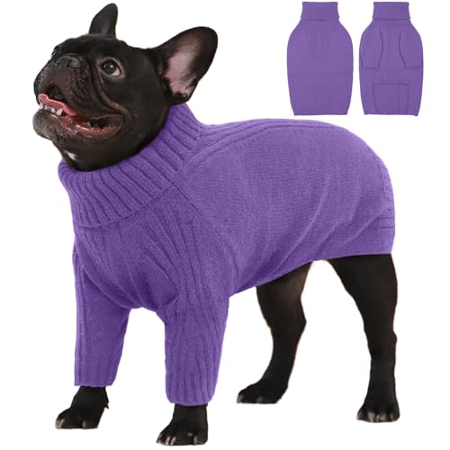 IECOii Hundepullover,Sweater für Hunde,Hundepullover für Kleine Mittelgroße große Hunde,Warm Rollkragen Hunde Pullover,Winter Hundebekleidung for Französische Bulldogge,Labrador,Deutscher Schäferhund von IECOii