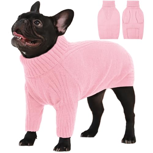 IECOii Hundepullover,Sweater für Hunde,Hundepullover für Kleine Mittelgroße große Hunde,Warm Rollkragen Hunde Pullover,Winter Hundebekleidung for Französische Bulldogge,Labrador,Deutscher Schäferhund von IECOii