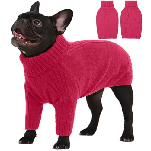 IECOii Hundepullover,Sweater für Hunde,Hundepullover für Kleine Mittelgroße große Hunde,Warmer Rollkragen Hunde Pullover,Winter Hundebekleidung for Katzen,Chihuahua,Französische Bulldogge,Labrador von IECOii