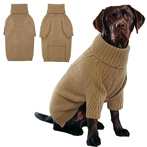 IECOii Hundepullover,Sweater für Hunde,Hundepullover für Kleine Mittelgroße große Hunde,Warmer Rollkragen Hunde Pullover,Winter Hundebekleidung for Katzen,Chihuahua,Französische Bulldogge,Labrador von IECOii