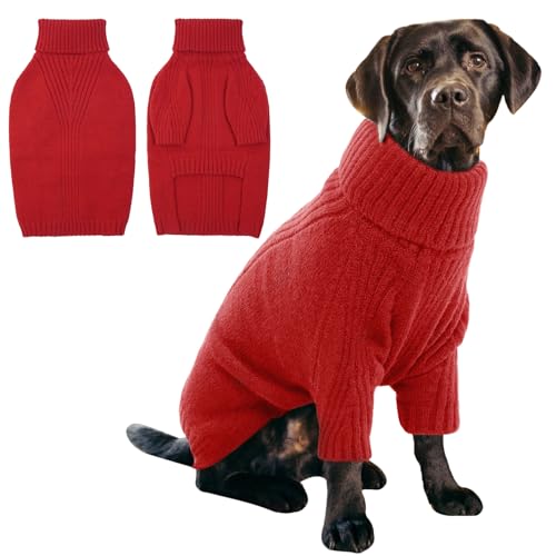 IECOii Hundepullover,Sweater für Hunde,Hundepullover für Kleine Mittelgroße große Hunde,Warmer Rollkragen Hunde Pullover,Winter Hundebekleidung for Katzen,Chihuahua,Französische Bulldogge,Labrador von IECOii