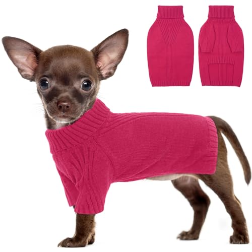 IECOii Hundepullover,Sweater für Hunde,Hundepullover für Kleine Mittelgroße große Hunde,Warmer Rollkragen Hunde Pullover,Winter Hundebekleidung for Katzen,Chihuahua,Französische Bulldogge,Labrador von IECOii