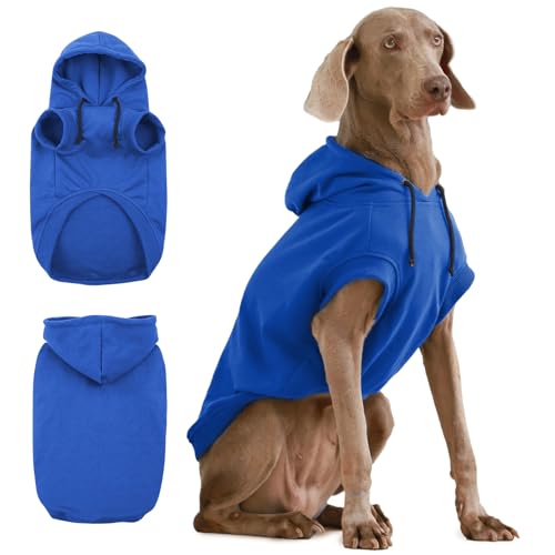 IECOii Kapuzenpullis für Hunde – Hunde-Pullover mit Kapuze,Dog Hoodie Sweatshirt | Weiche Haustier-Kleidung für Frühling & Herbst | Hundepullover,Hund-Hoodie,Haustierbekleidung,Blau,XL von IECOii