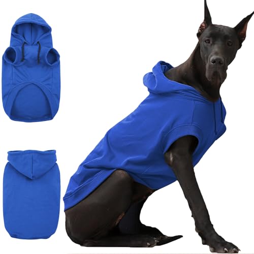 IECOii Kapuzenpullis für Hunde – Hunde-Pullover mit Kapuze,Dog Hoodie Sweatshirt | Weiche Haustier-Kleidung für Frühling & Herbst | Hundepullover,Hund-Hoodie,Haustierbekleidung,Blau,3XL von IECOii