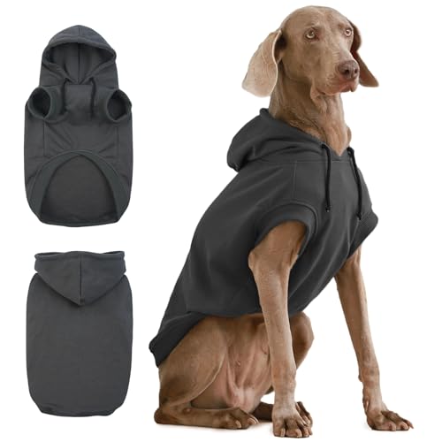 IECOii Kapuzenpullis für Hunde – Hunde-Pullover mit Kapuze,Dog Hoodie Sweatshirt | Weiche Haustier-Kleidung für Frühling & Herbst | Hundepullover,Hund-Hoodie,Haustierbekleidung,Grau,XL von IECOii