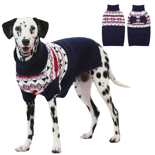 IECOii XL Hundepullover,Hunde Rollkragenpullover Hund Winter Pullover,Weihnachten Dog Jumpers Warmer Pullover-Strickwaren FüR MäNnliche Weibliche Hunde,Hundepullover FüR Englische Bulldogge,XLarge von IECOii