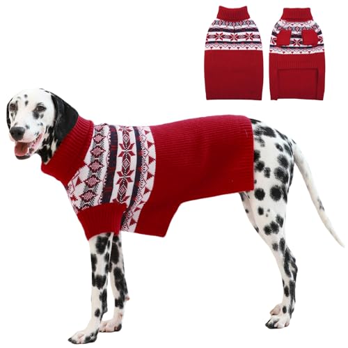 IECOii XL Hundepullover,Hunde Rollkragenpullover Hund Winter Pullover,Weihnachten Dog Jumpers Warmer Pullover-Strickwaren FüR MäNnliche Weibliche Hunde,Hundepullover FüR Englische Bulldogge,XLarge von IECOii