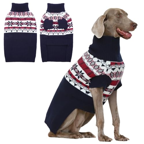 IECOii XXL Hunde Pullover,GroßE Sweater FüR Hunde,Warme Hundepullover GroßE Hund,Weihnachten Hundepullover FüR Extra GroßE Hunde,Rollkragen Hund Sweatshirt Winter Hundekleidung, XX-Large von IECOii