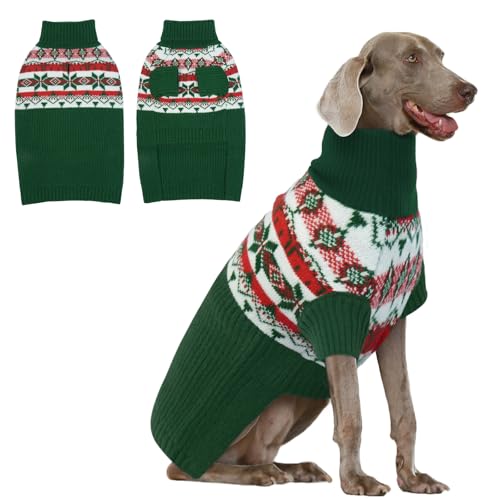 IECOii XXL Hunde Pullover,GroßE Sweater FüR Hunde,Warme Hundepullover GroßE Hund,Weihnachten Hundepullover FüR Extra GroßE Hunde,Rollkragen Hund Sweatshirt Winter Hundekleidung, XX-Large von IECOii