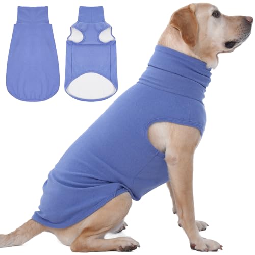 IECOii XXL-Hundepullover, Stretch-Fleece-Weste, Hundepullover, Blau, Größe XXL, Weihnachtspullover für Hunde, Winterkleidung, gemütlicher Pullover, Hunde-Pyjama, Rollkragenpullover, Hunde-Sweatshirt, von IECOii