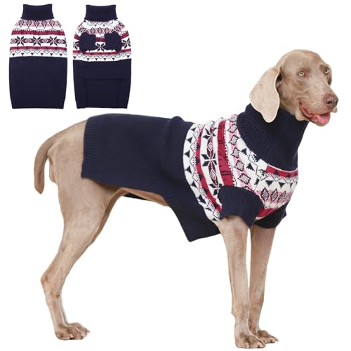 IECOii XXX Dog Sweater Hundepullover,Extra GroßEr Hundepullover FüR GroßE Hunde MäDchen Junge,Gestrickter Warmer Hunde-Rollkragenpullover FüR Halloween Weihnachts Outfit FüR Labrador,XXX-Large von IECOii