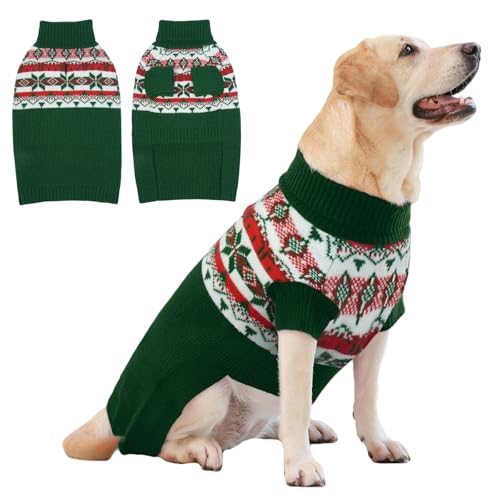 IECOii XXX Dog Sweater Hundepullover,Extra GroßEr Hundepullover FüR GroßE Hunde MäDchen Junge,Gestrickter Warmer Hunde-Rollkragenpullover FüR Halloween Weihnachts Outfit FüR Labrador,XXX-Large von IECOii