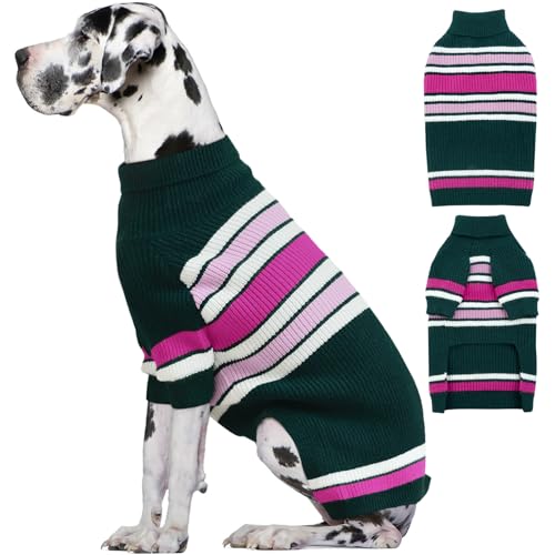 IECOii Hundepullover in Extragröße, XXXXL Hundepullover für extra große Rassen,gestrickter Hundepullover für große Hunde Jungen Mädchen,Hunde Outfits für kaltes Wetter für Dobermann,Deutsche Dogge,4XL von IECOii