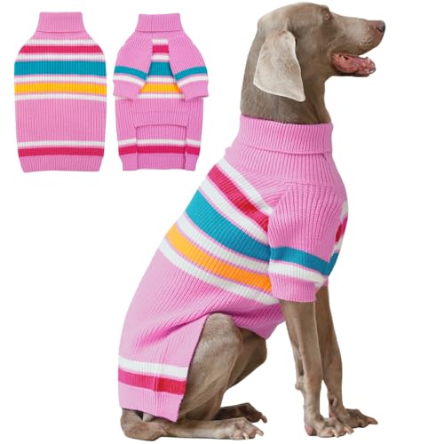 IECOii Hundepullover für große Hunde, XXL Hundepullover für extra große Hunde, Mädchen und Jungen, Rollkragenpullover für große Hunde, Weihnachts Hunde Sweatshirt für Pitbull, Border Collie, XXL von IECOii