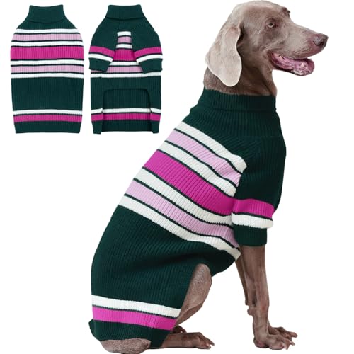 IECOii Hundepullover für große Hunde, XXL Hundepullover für extra große Hunde, Mädchen und Jungen, Rollkragenpullover für große Hunde, Weihnachts Hunde Sweatshirt für Pitbull, Border Collie, XXL von IECOii