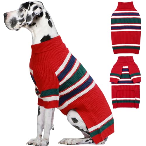 IECOii Hundepullover in Extragröße, XXXXL Hundepullover für extra große Rassen,gestrickter Hundepullover für große Hunde Jungen Mädchen,Hunde Outfits für kaltes Wetter für Dobermann,Deutsche Dogge,4XL von IECOii