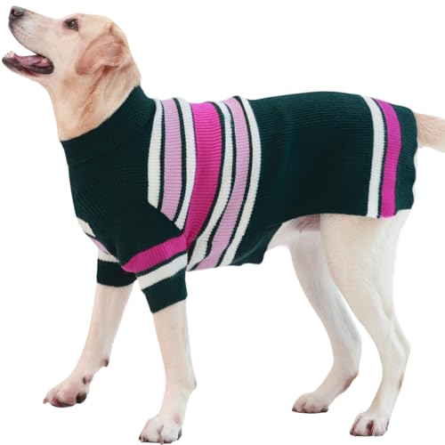 IECOii Hundepullover, XXXL Hunde Pullover, Extra großer Hundepullover Rollkragen, warme Hundewintermäntel, dehnbarer großer Hundeweihnachtspullover für große Hunde, Golden Retriever, Labradors,3XL von IECOii