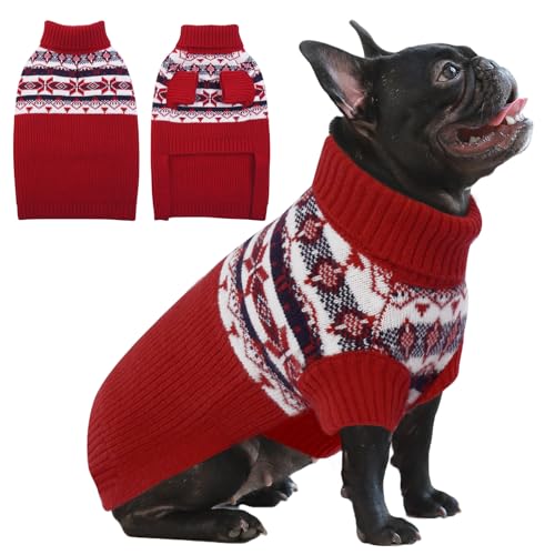 IECOii Hundepullover MittelgroßE Hunde,Hunde Pullover FüR MittelgroßE Hunde,Weihnachten Hundepullover Rollkragenpullover Hundesweatshirt FüR Kleine MittelgroßE Hunde,Haustier Hundepullover,M von IECOii